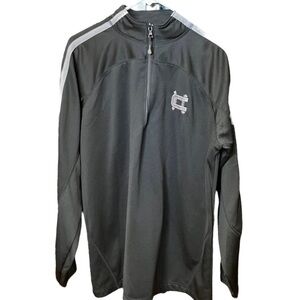 RUSSELL Athletic Quarter Zip Baseball Jacket Black & Silver Chaffey Size L
